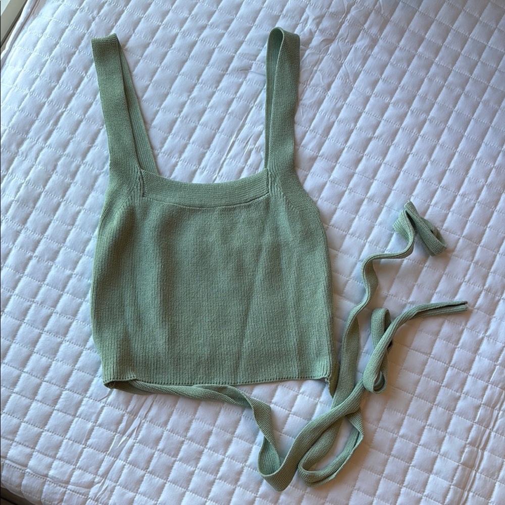Women's Green Knit Tank Top